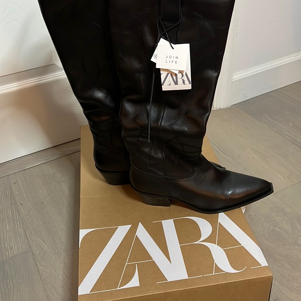 Never worn ZARA cowboy boots